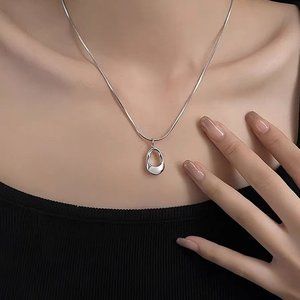 Hollow titanium steel necklace female